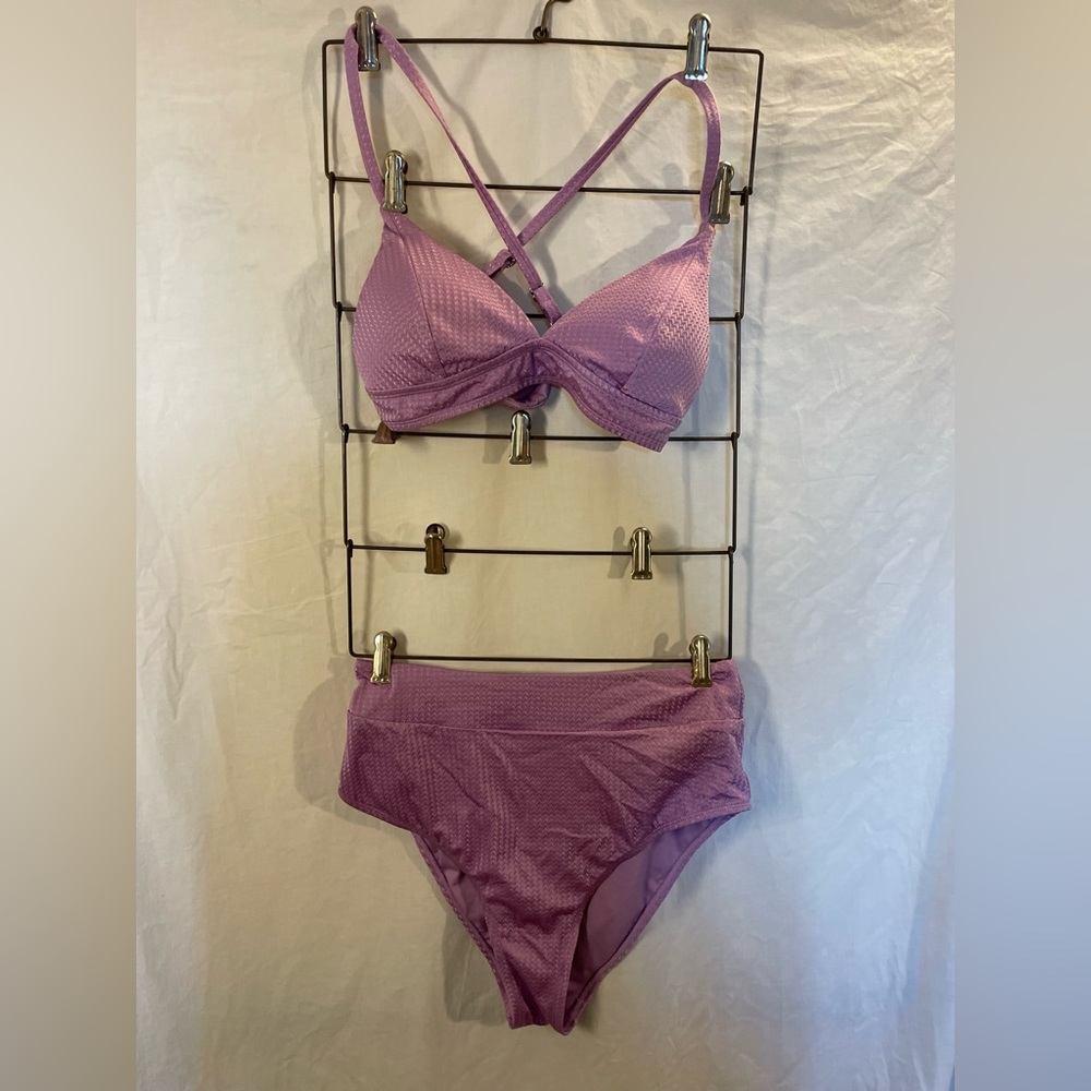 Purple CupShe - 2 piece High Waister Bikini- Size Xl